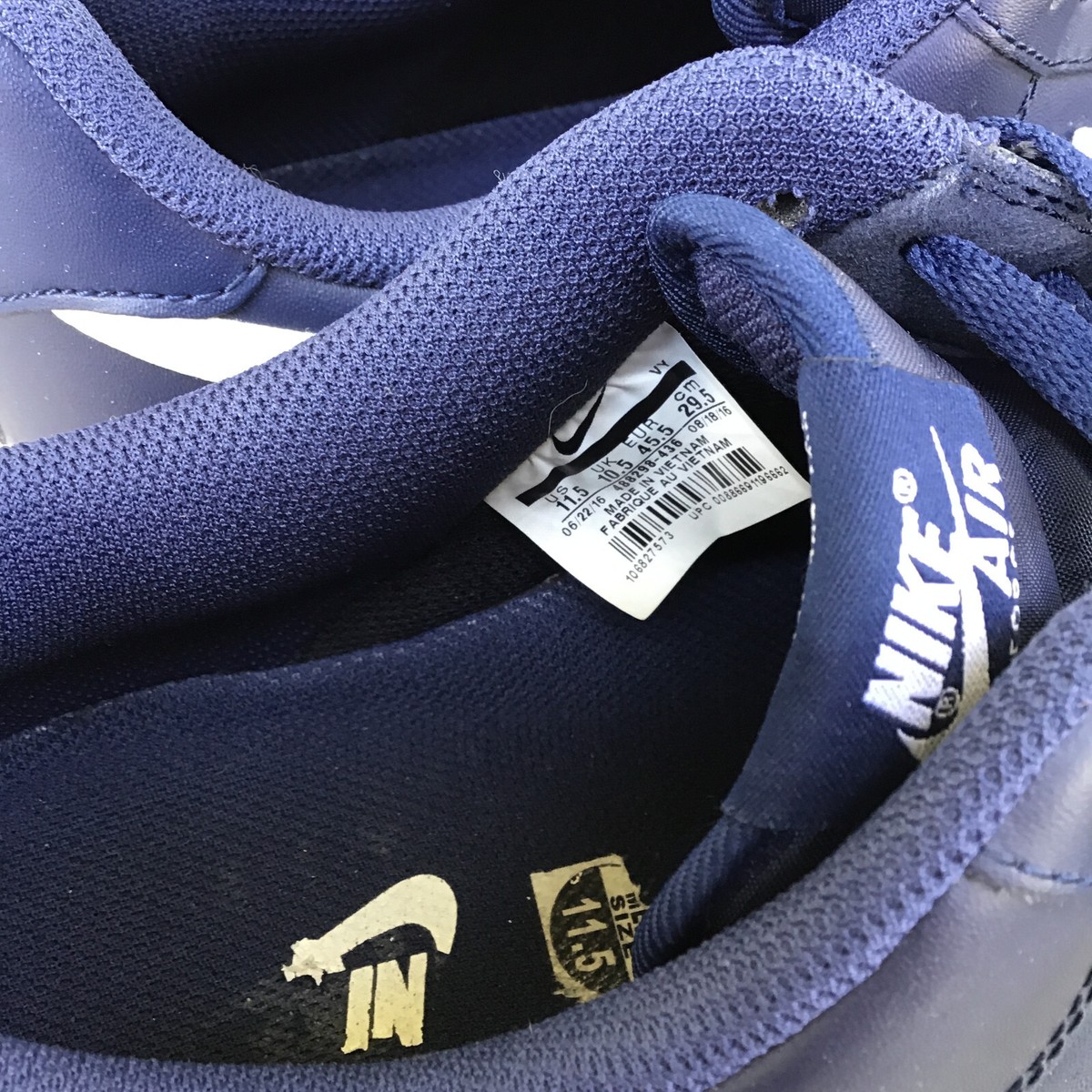 Men's Nike Air Force 1 AF1 Midnight Navy/White Sneakers Size 11.5