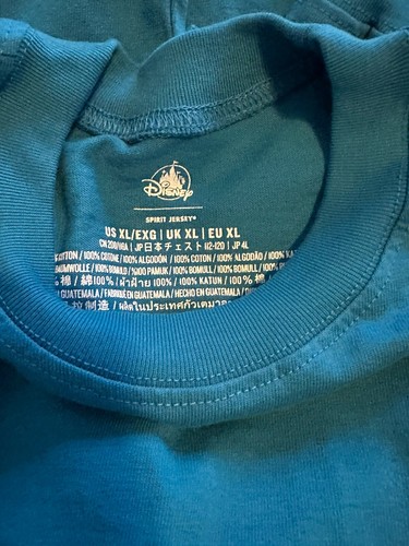 Walt Disney World Spirit Jersey Adult XL Blue Neon Green Parks Mickey Globe - Picture 6 of 6