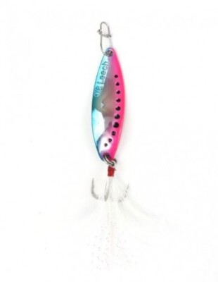 Clam Panfish Leech Flutter Spoon 1/32 oz - Rainbow - #14 Treble Hook Ice Lure