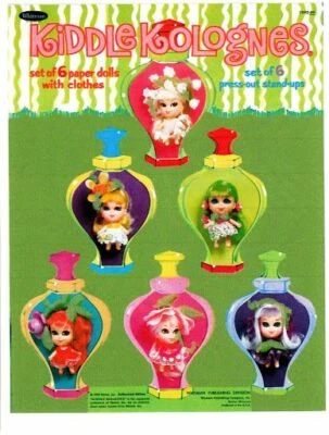 VINTAGE UNCUT 1969 KIDDLE KOLOGNE PAPER DOLLS RARE HD REPRODUCTION~LO Pr TOP SLR