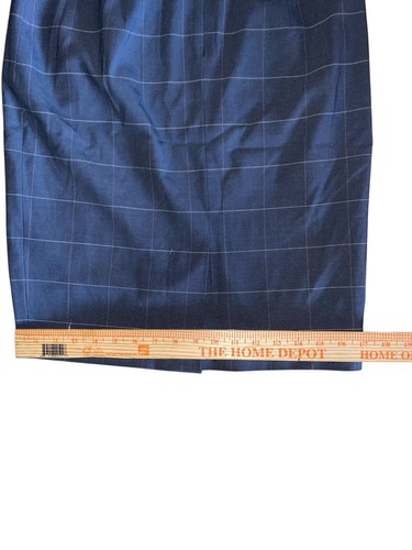 BANANA REPUBLIC Women 100% Wool Pencil Skirt Back Vent Window Pane Design 2 - Picture 5 of 10