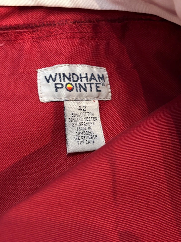 Pantalones Cortos de Carga Windham Pointe Para Hombres 42 (40) Rojo Granate Golf Informales Preppy Foto 2 de 4