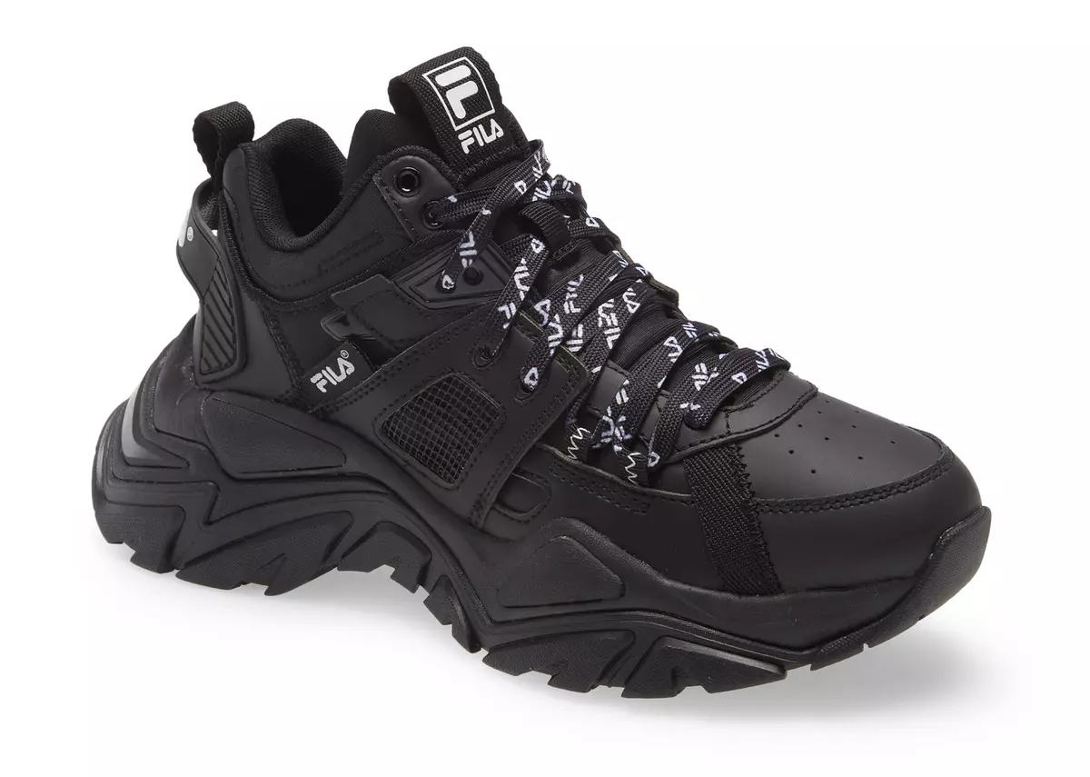 kogel Springplank haspel FILA CAGE MID MIXED MEDIA Sneakers Black/Black/Black - 001 New | eBay