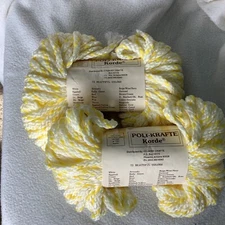 Macrame Craft Maxi Cord Lot 6mm 2x50 Yard Skeins Yellow Poli Krafte Korde VTG