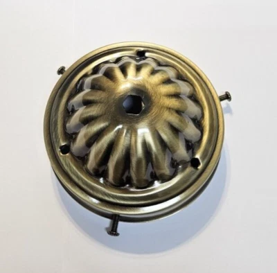 4" FITTER STEEL ANTIQUE BRASS FIXTURE SHADE HOLDER WITH 3 SET SCREWS NEW 919AJB