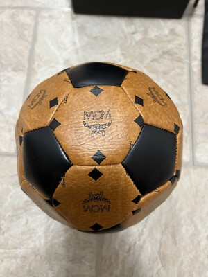 MCM Soccer Ball (Not For Sale, Limited Release) Brown Black Leather Authentic