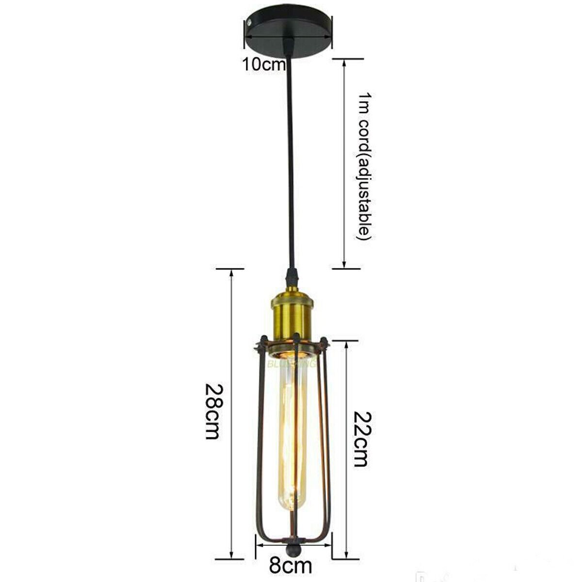 LED Ceiling Pendant Light Long Tube Cage Light Modern Hanging Ceiling