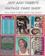 1975-76 TOPPS BASKETBALL 1 TO 330 / SEE DROP DOWN MENU FOR CARD YOU WILL RECEIVE