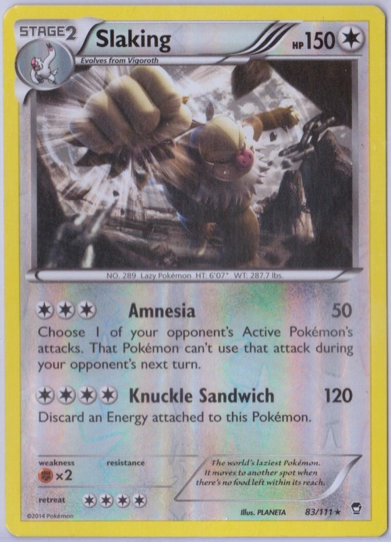 Slaking - 83/111 - Reverse Holo - XY: Furious Fists - Pokémon - LP
