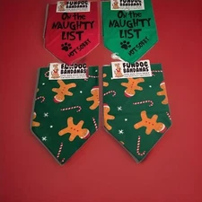 FunDog Bandanas Holiday Theme Set of 4 as Seen One Size Fits Most Medium & Large