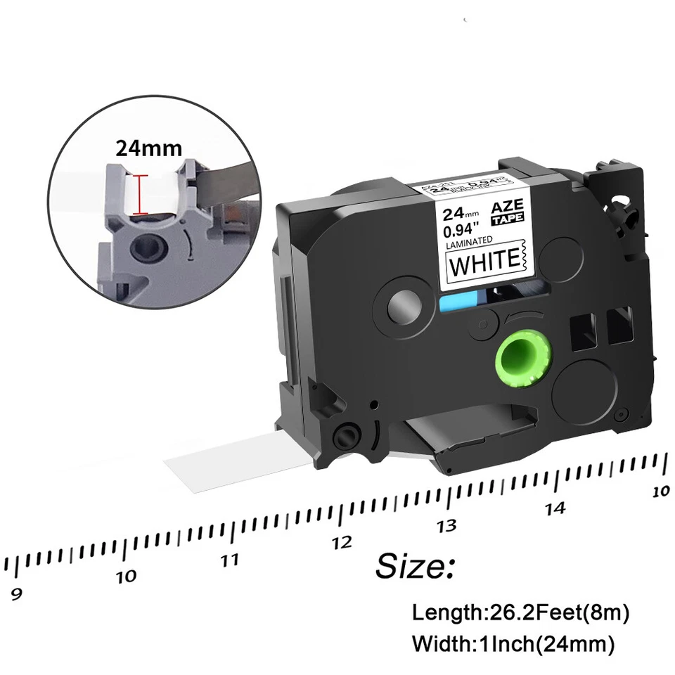 20PK Compatible con Brother TZ251 TZe-251 Cinta Etiqueta Negro Sobre Blanco 24mm 0.94"" Foto 4 de 4