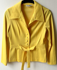 VTG Melissa Lane Blouse/Jacket sz 12 Yellow Long Sleeve Button Up EUC