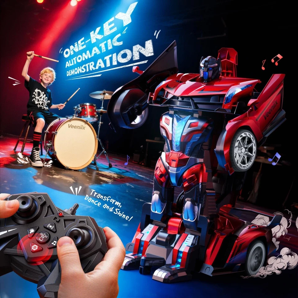 V991 2-in-1 Transform Robot RC Car, 1:10 Large Transform Toys Remote Control ... - Image 4 of 4