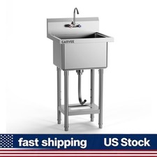 Stainless Steel Commercial Freestanding Single Bowl Kitchen Utility Sink