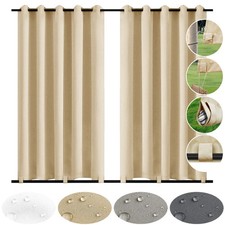 2 Panels Patio Waterproof Curtain Extra Large Outdoor Block Gazebo Pergola Drape