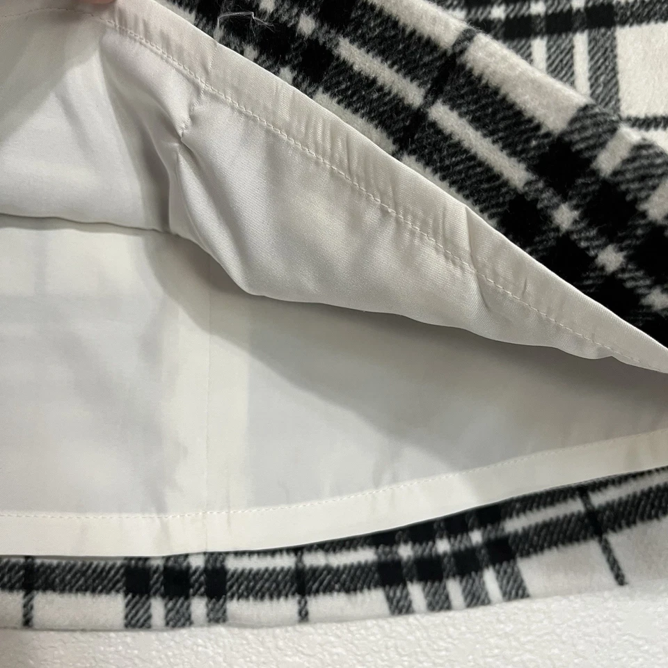 Minifalda LOFT negra blanca a cuadros línea A mezcla de lana detalle de volantes para mujer TALLA 6 Foto 4 de 4