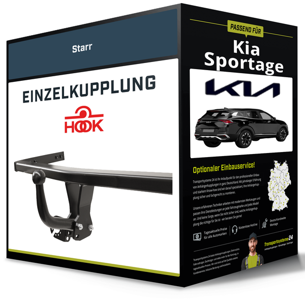 Starre AnhäNgerkupplung für Kia Sportage 09.2015-06.2018 IV Typ Ql/ QLE Hook NEU-image