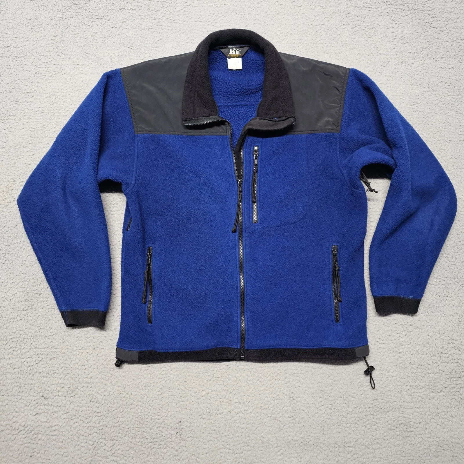 VINTAGE REI Fleece Jacket Adult M Blue Polartec Windbreaker Full Zip Hiking
