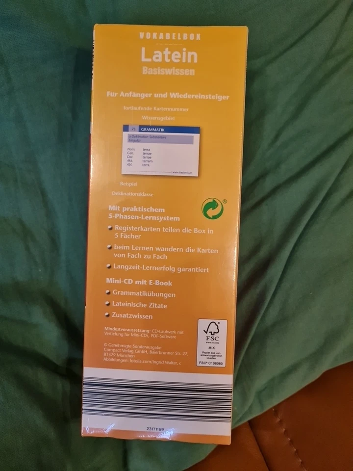 Vokabelbox Latein Basiswissen 800 Karteikarten für Wortschatzaufbau A1 /A2 - Bild 2 von 2