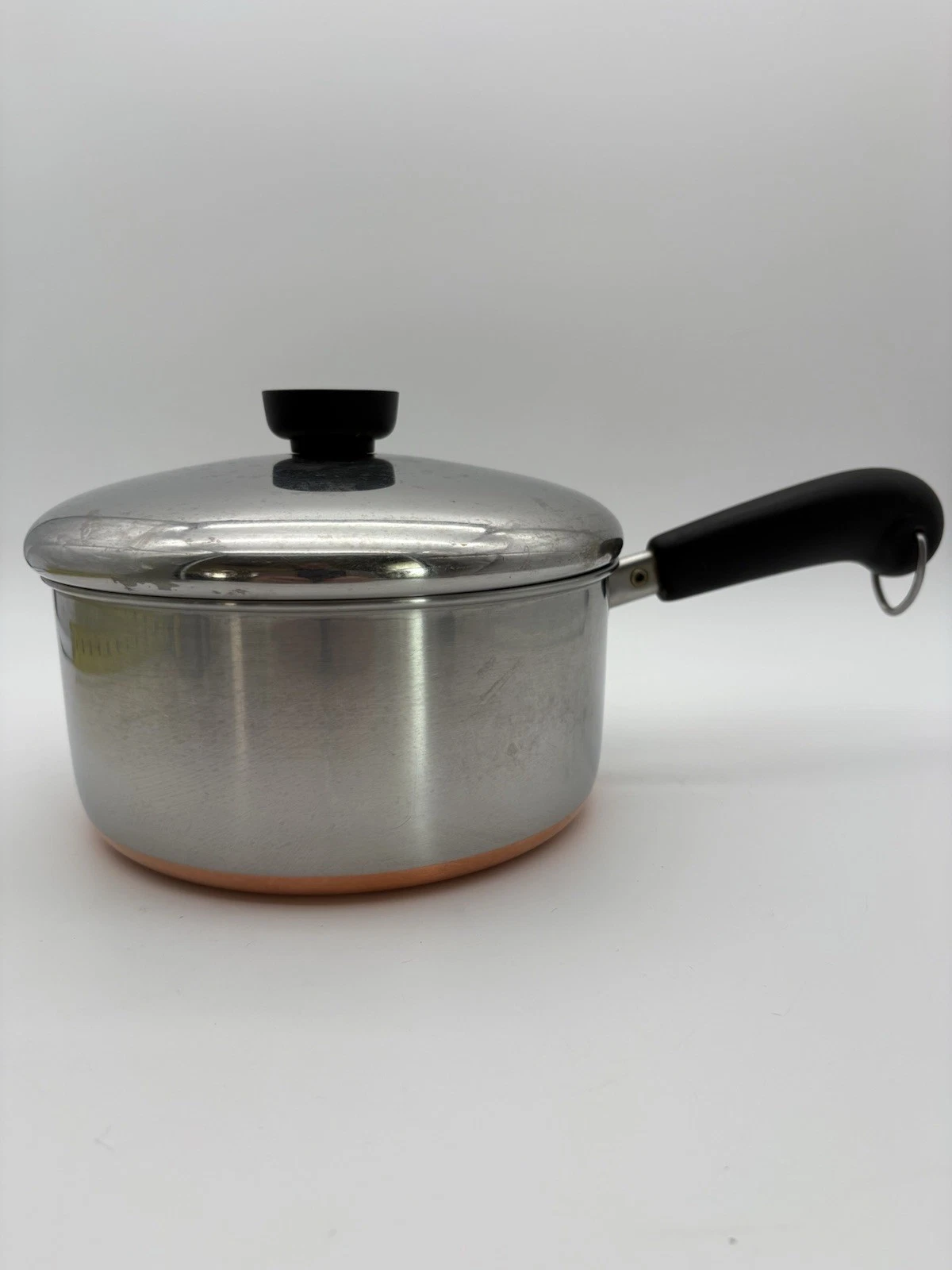 Vintage Revere Ware 2 qt Sauce Pan, Copper Bottom, Stainless Steel, With Lid