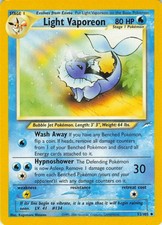 Light Vaporeon - 52/105 Neo Destiny - WOTC Unlimited - Pokémon TCG - 2000