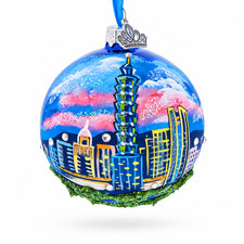 Taipei, Taiwan Glass Ball Christmas Ornament 3.25 Inches