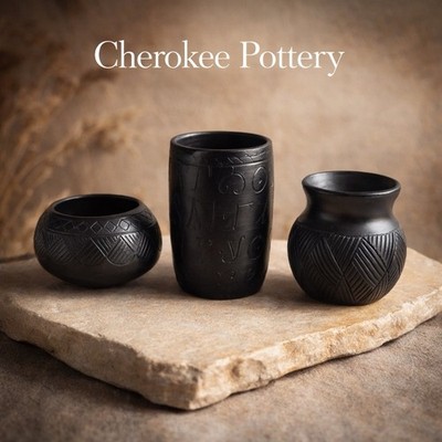Lloyd Bigmeat Maney Cherokee Pottery Lot Qualla Arts Crafts NC Native American