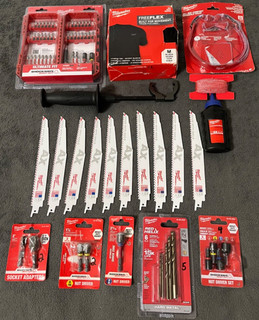 MILWAUKEE BUNDLE 40PC ULTIMATE FIT 10 AX MILWAUKEE SAWZALLS MORE SEE DESCRIPTI