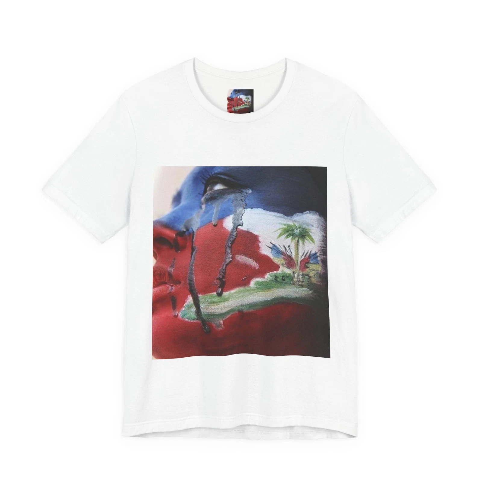 Tropical Island Face Print T-Shirt | Surreal Palm Tree Artwork
Opens in a new window or tab