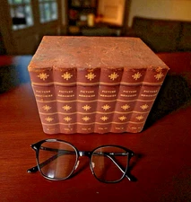Vintage Brown Leather Covered "Picture Memory" Faux Book Photograph Box