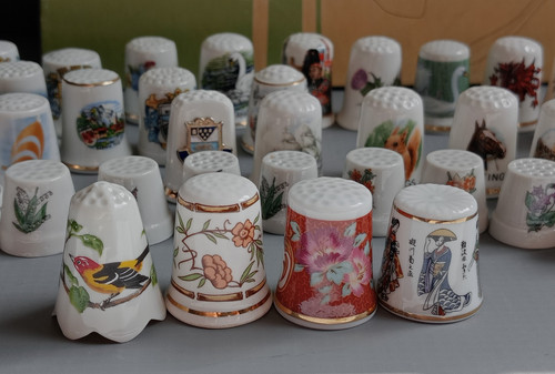 54 Assorted Thimbles Hammersley Rozan Japan Birchcroft Prinkash Finsbury Pickard
