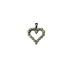 18 Karat White Gold Open Diamond Heart Pendant 21356