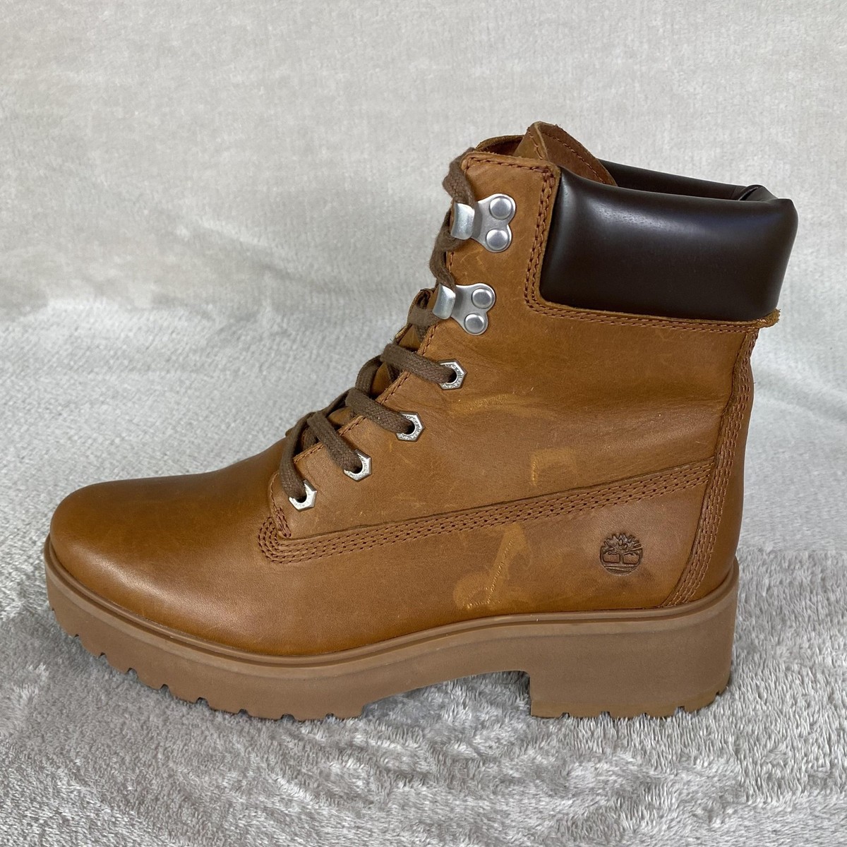 Timberland Boots Carnaby Cool Mid Womens Size Wide Brown Leather Combat  NEW