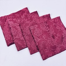Cloth Dinner Napkins 4 Jacquard Burgundy Wine...