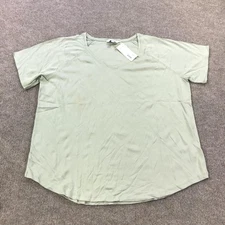 The Company Store Shirt Womens 2XL Sage Green Pima Cotton Short Sleeve