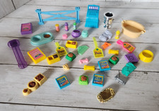 1990's Littlest Pet Shop LPS Accessories Lot Food Bowls Wand Tags Basket