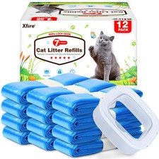 12 Pack Cat Litter Refill Bags, 100 Odor Lock Litter Refills Compatible with...