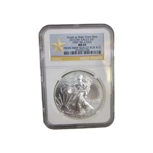 2012 W American Eagle NGC MS 69 First Release 1oz 999 Fine Silver Dollar Coin S7