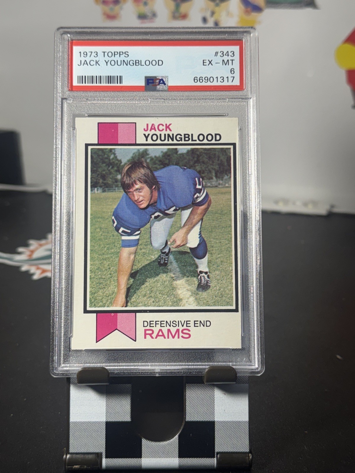 1973 Topps Rookie Jack Youngblood Los Angeles Ram #343 PSA 6