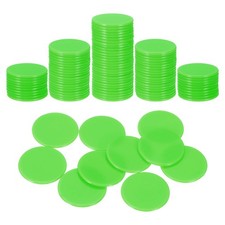 120Pcs 1.2 Inch Poker Chips, Bingo Chips Learning Counters, Green, Flat