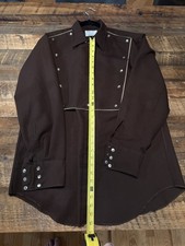 Vintage H Bar C Shirt Mens Large Brown Western Snap Front Pearl Bib Rodeo 70s