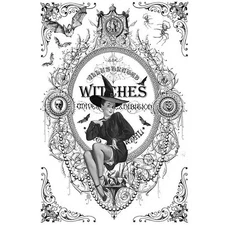 A5 Decoupage Paper FRAMED HALLOWEEN WITCH Paper Designs Italy Same Day Shipping