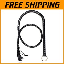 Black Whip for Horse Riding - Handmade Costume Accessory