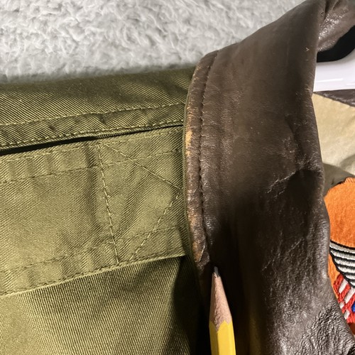 VTG USAAF Air Force Cooper Type A-2 Bomber Jacket Mens 47" Military Leather Trim - Picture 14 of 24