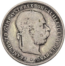 PRAGER: Österreich, Franz Joseph I., 1 Krone 1892, RARITÄT, Silber [1201]#k