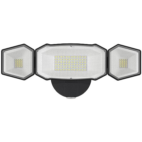 Светодиодные наружные прожекторы безопасности CINOTON мощностью 50 Вт с 3 регулируемыми головками 6000LM - Черный