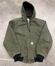 Vintage Carhartt J131 Hooded Active Jacket Olive green Size Small