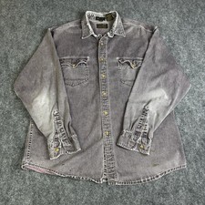 Distress Vintage Eddie Bauer Elkhorn Twill Mens Large Button Up Shirt purple