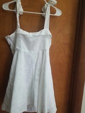 Lulus Dress White Eyelet Side Zipper Lined Size L