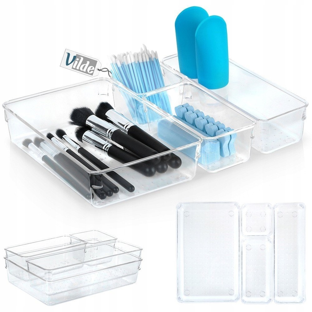 NUEVO Vilde organizador de cosméticos 4 piezas acrílico transparente joyero